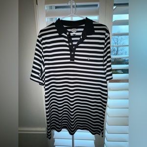Callaway Black and White Striped Polo